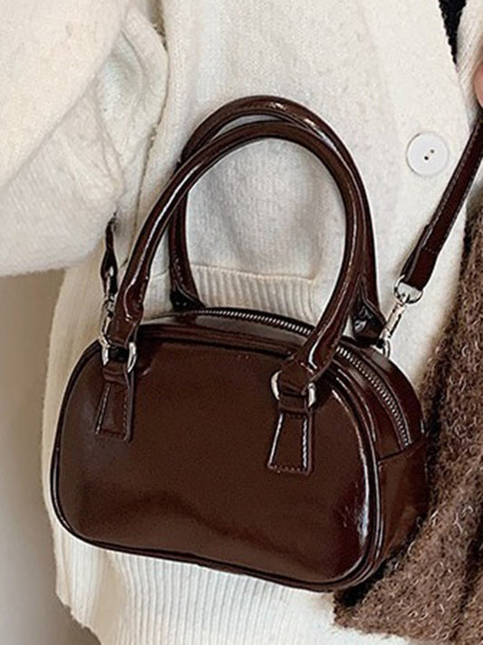 Geometric Solid Color Zipper Crossbody Bags Handbags