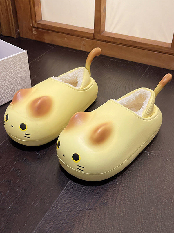 Round-Toe Split-Joint Platform Shoes Slippers