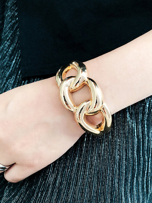 Normcore Geometric Hollow Solid Color Bracelet Accessories