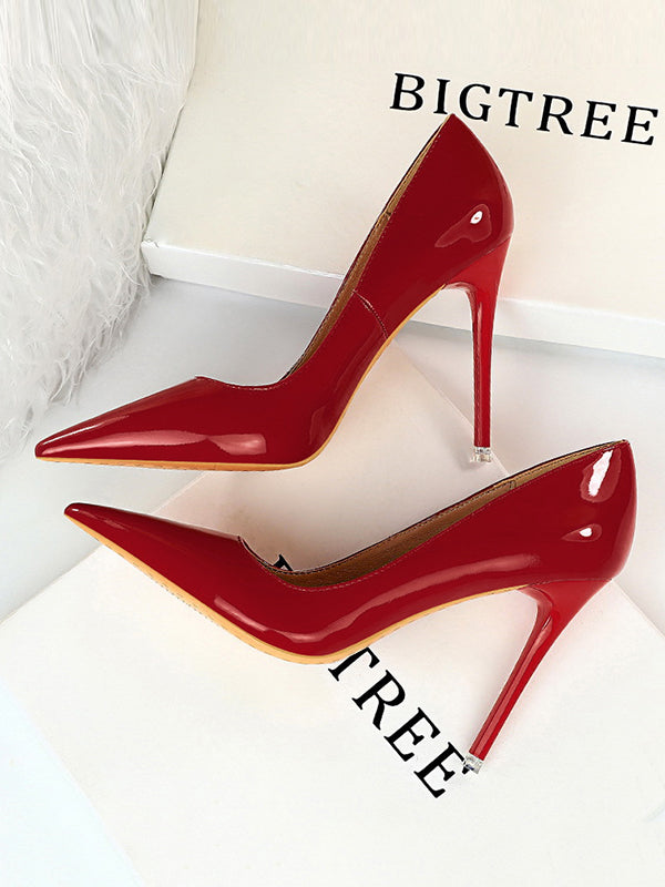 Solid Color Split-Joint Scarpin Salto