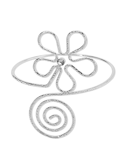 Flower Shape Geometric Rhine Stones Armlet Accessories