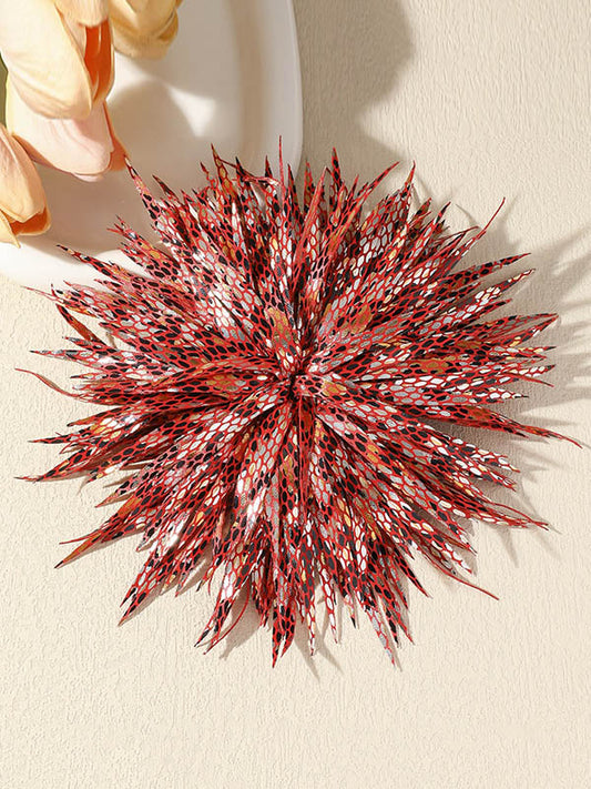 Flower Shape Leopard Shiny Brooch Accessories