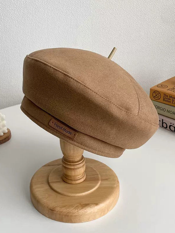 Casual Keep Warm Solid Color Beret Hat
