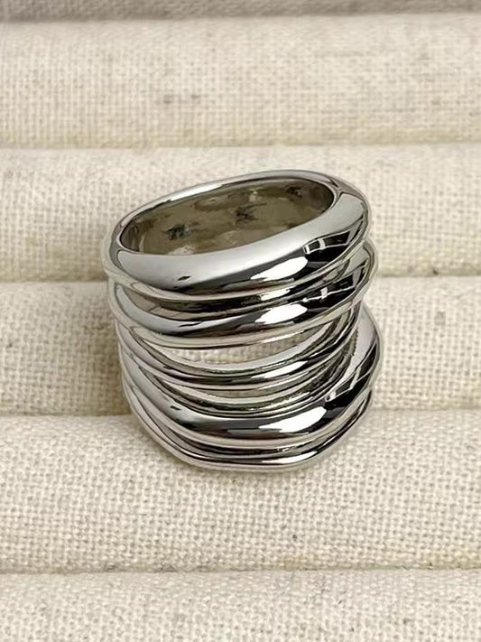 Geometric Shiny Solid Color Rings Accessories