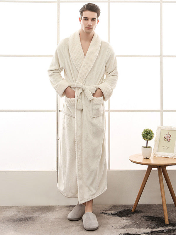Comfortable Solid Bandage Pajama Robe