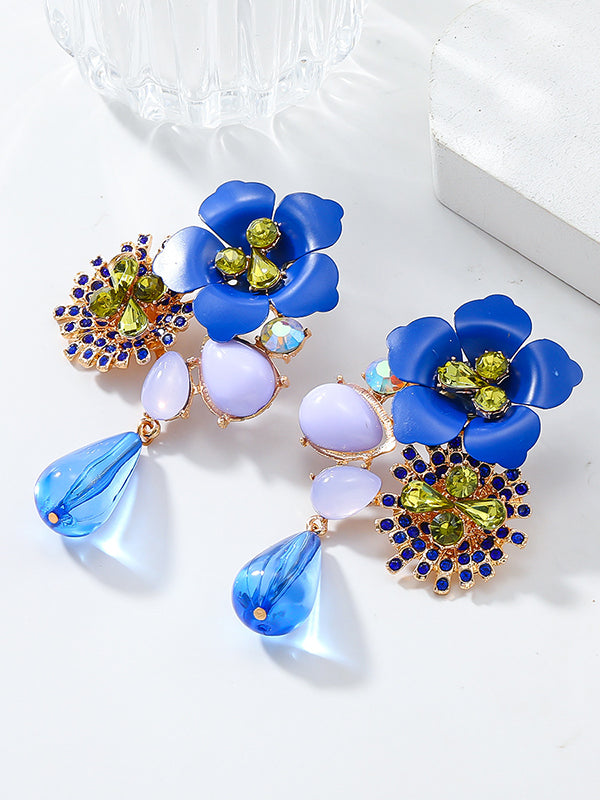 Flower Shape Drop Earrings