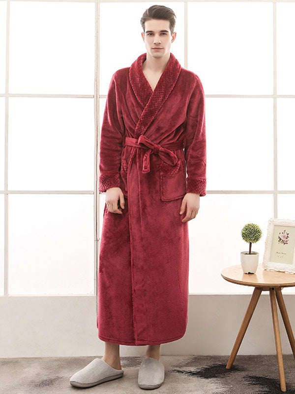Comfortable Solid Bandage Pajama Robe