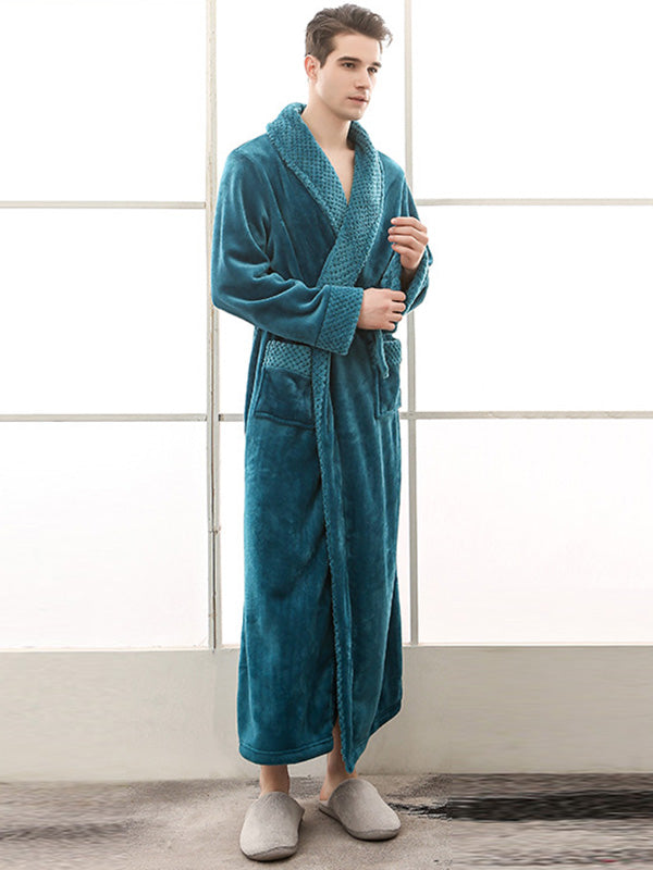 Comfortable Solid Bandage Pajama Robe