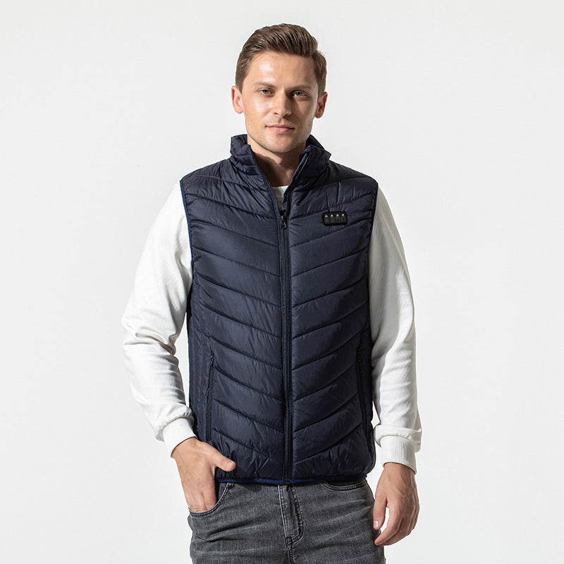 17PCS Heated Jacket Fashion Men Women Coat Intelligent USB Electric Heating Thermal Warm Clothes Winter Heated Vest