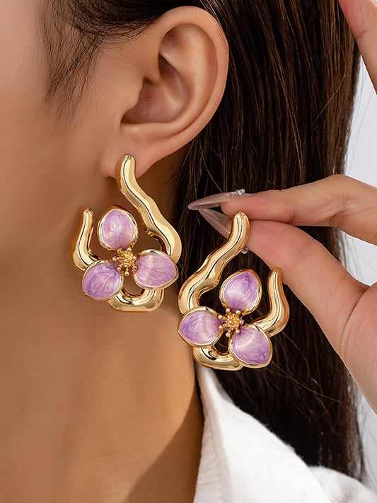 Flower Shape Drop Earrings