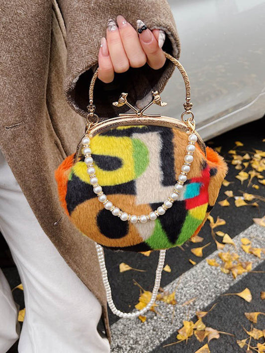 Contrast Color Zipper Crossbody Bags Handbags