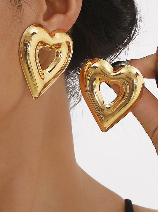 Heart Shape Hollow Drop Earrings