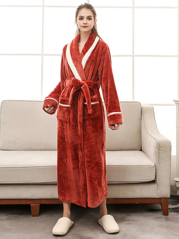 Comfortable Solid Warm Pajama Robe