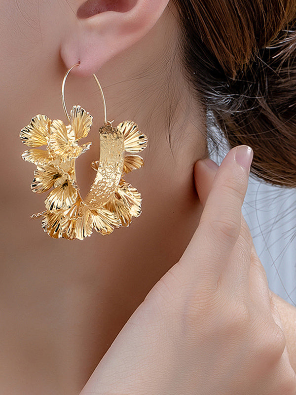 Flower Shape Drop Earrings