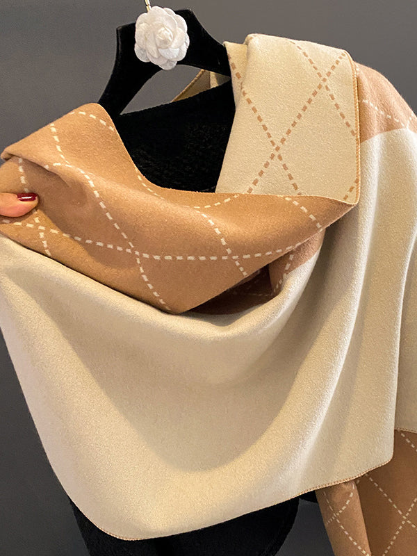 Original Floral Printed Contrast Color Shawl&Scarf