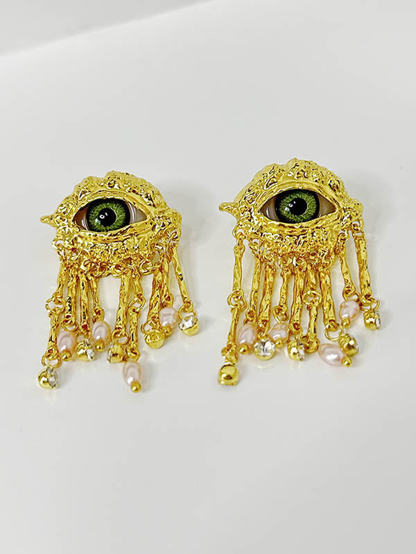 Eye Shape Geometric Tasseled Earrings Accessories