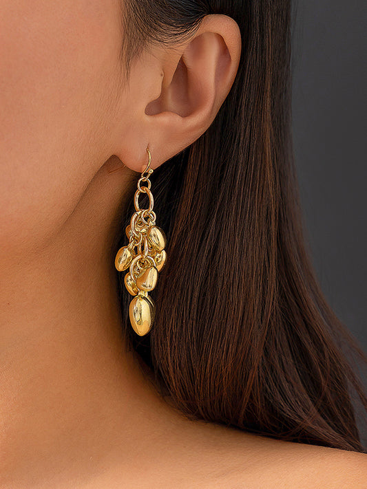 Chains Geometric Heart Shape Drop Earrings