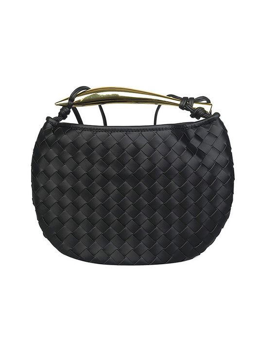 Geometric Split-Joint Woven Zipper Bags Handbags