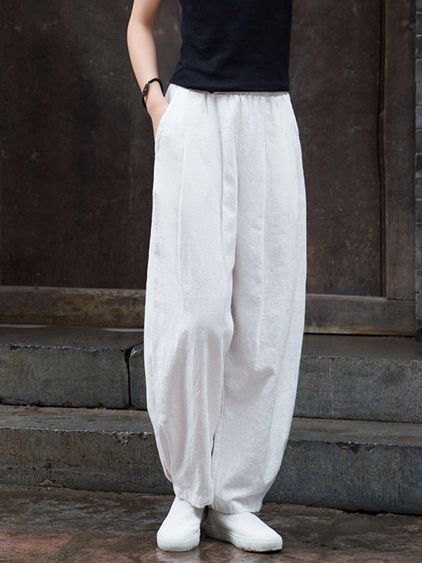 Bloomers Solid Color Casual Pants Bottoms Trousers