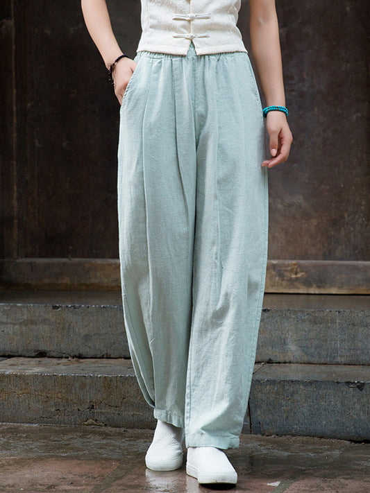 Bloomers Solid Color Casual Pants Bottoms Trousers