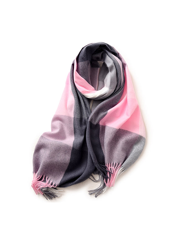 Keep Warm Plaid Tasseled Shawl&Scarf