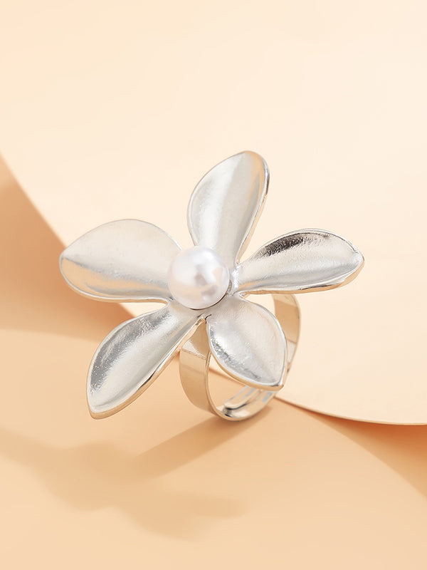 Flower Shape Shiny Rings Accessories