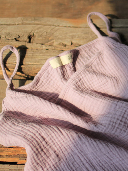 Vintage Solid Color Spaghetti-Neck Loose Sleeveless Mini Dress