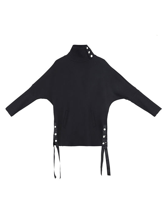 Original Solid Stand Collar T-Shirts Tops